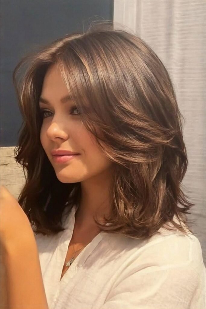 Medium-Length Layered Haircut with Soft Volume