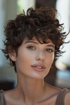 Messy Curly Pixie with Soft Textures
