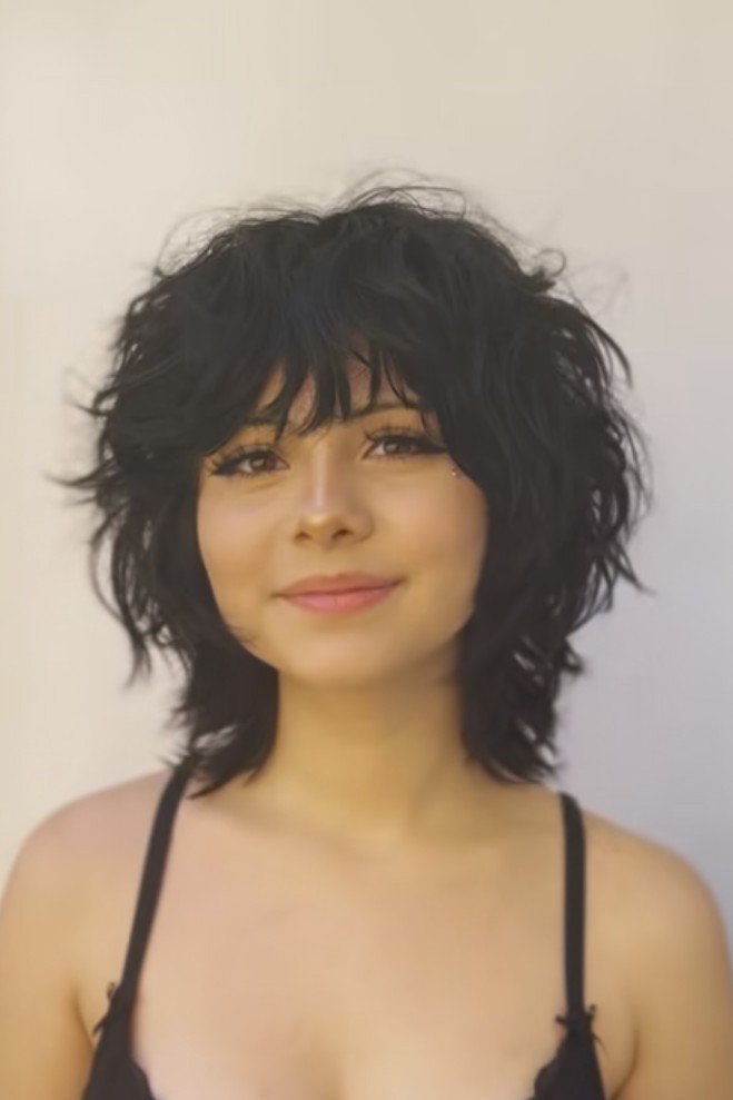 Messy Dark Brown Shag with Face-Framing Layers