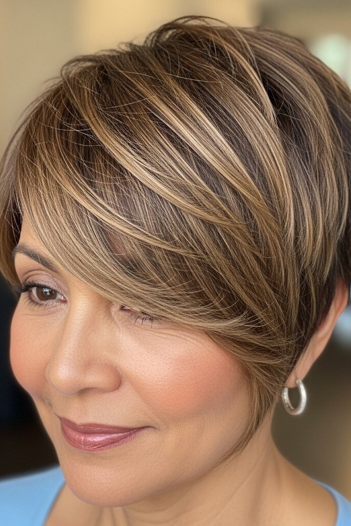 Messy Layered Blonde Pixie with Voluminous Texture