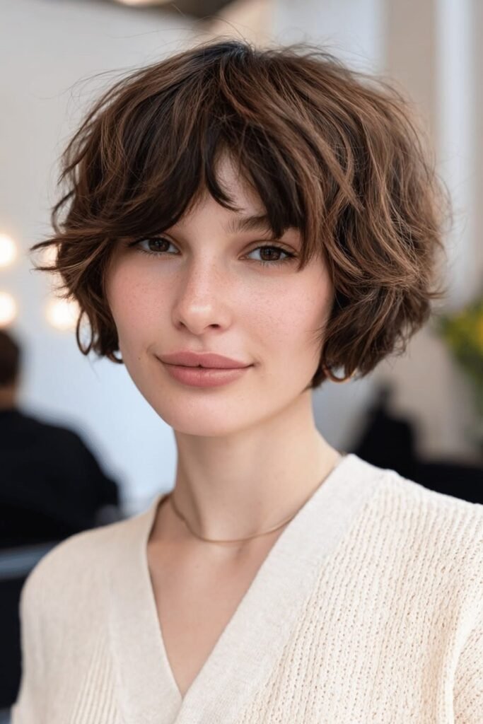 Messy Layered Bob with Textured Fringe