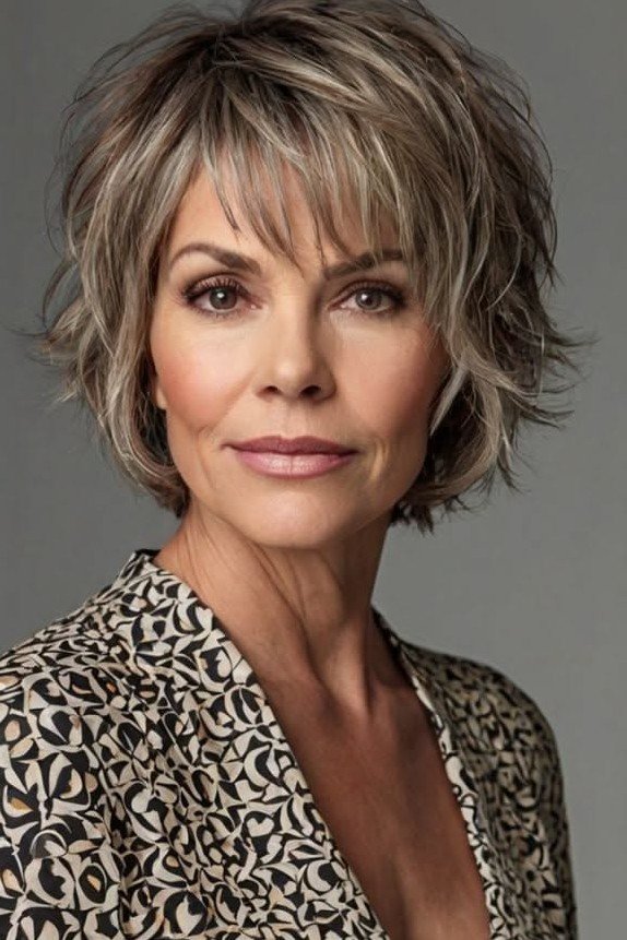 Messy Layered Bob with Wispy Bangs