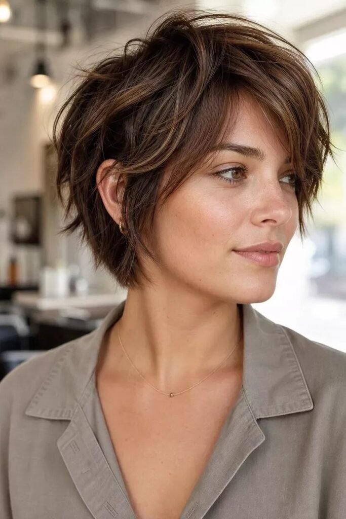 Messy Layered Pixie-Bob with Soft Waves