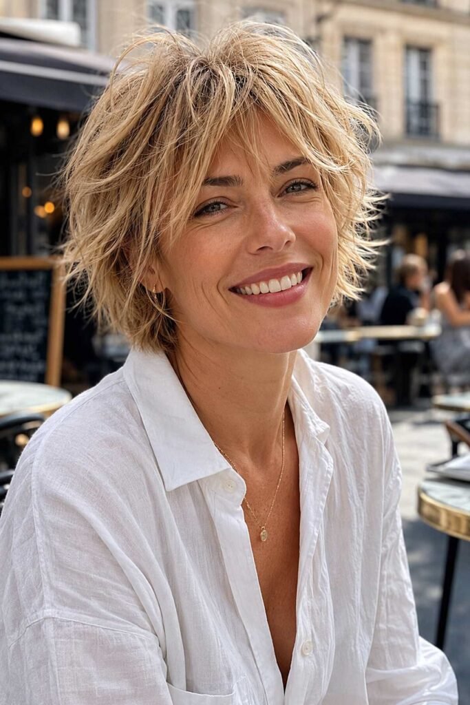Messy Layered Pixie Bob with Wispy Fringe