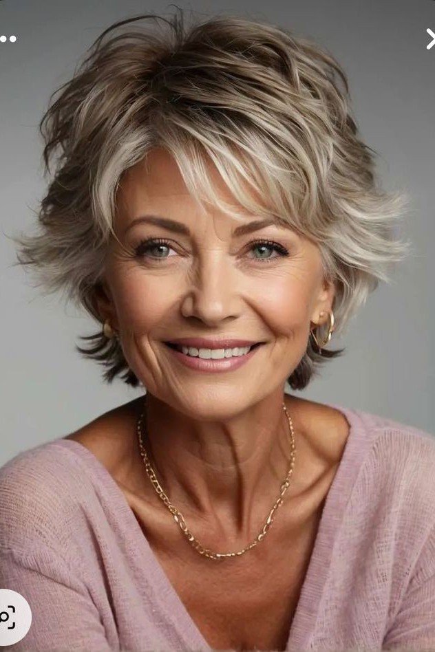 Messy Shag Cut with Wispy Bangs