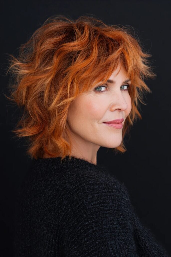 Messy Textured Shag with Voluminous Crown