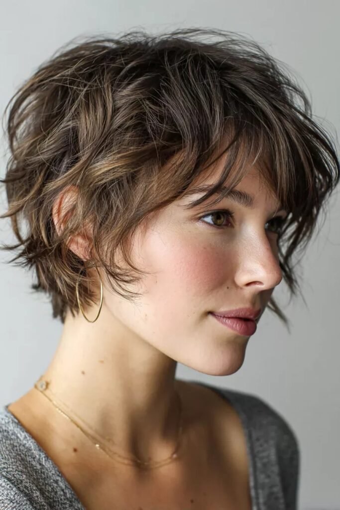 Messy Wavy Bob with Soft Bangs