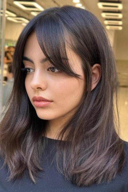 Mid-Length Cut with Wispy Curtain Bangs