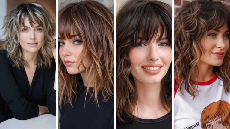 20 Mid-Length Shag Hairstyles with Bangs That Boost Volume and Confidence
