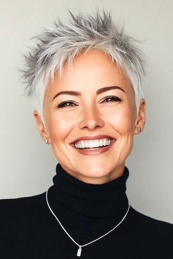 Modern Spiky Pixie with Tapered Sides