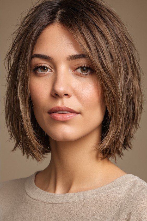 Natural Wavy Bob with Soft Texture