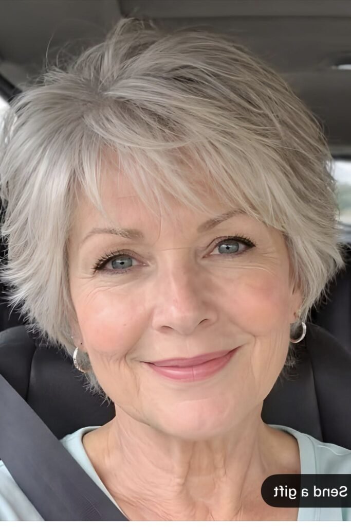 Piece-y Silver Crop with Soft Layered Bangs