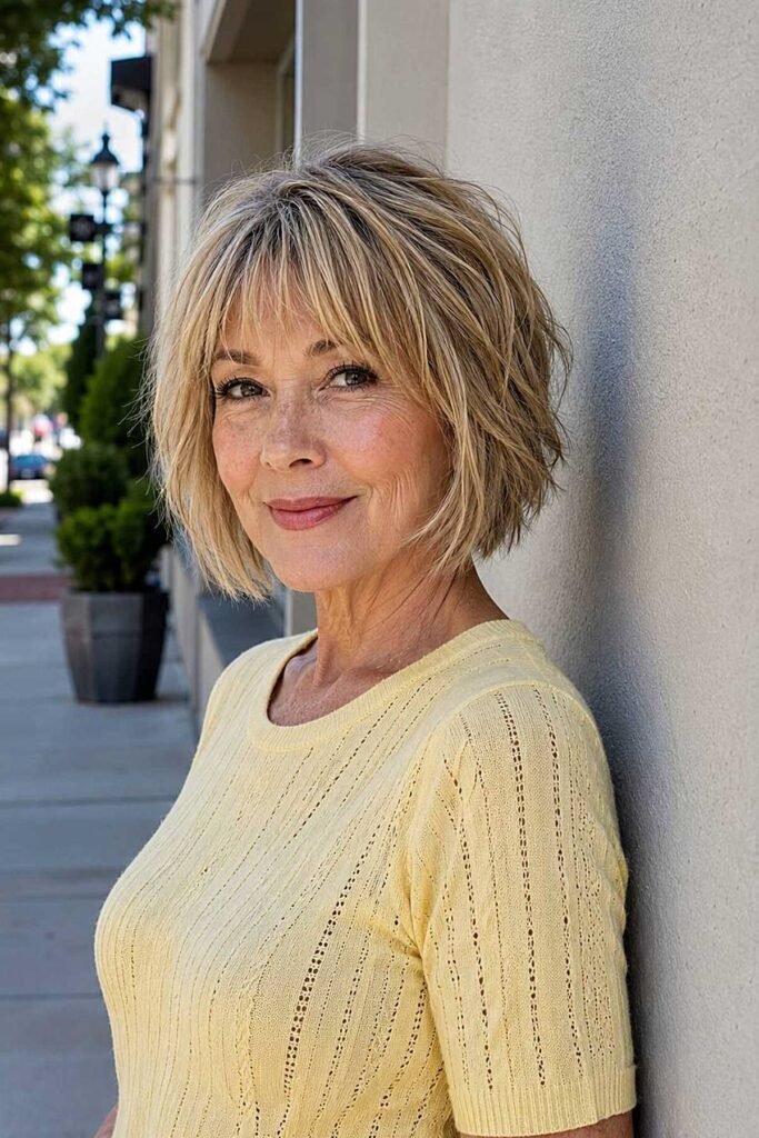 Piece-y Textured Bob with Soft Fringe