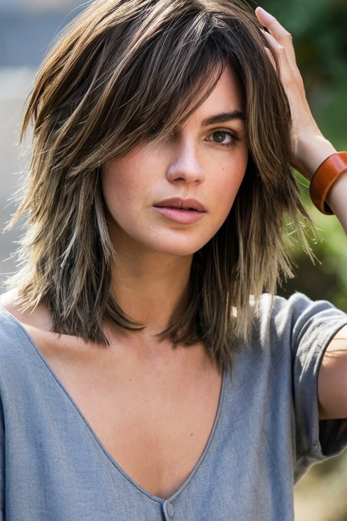 Piecey Layered Textured Shoulder-Length Cut