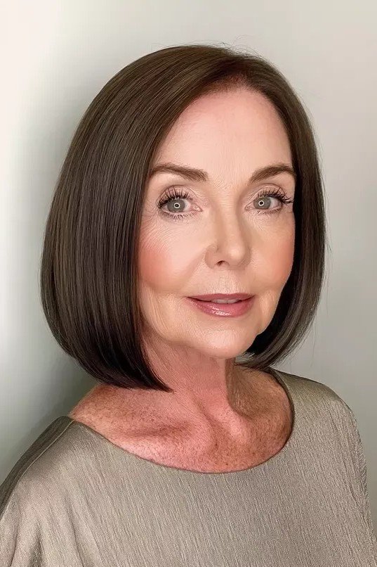 Polished Dark Brown A-Line Bob