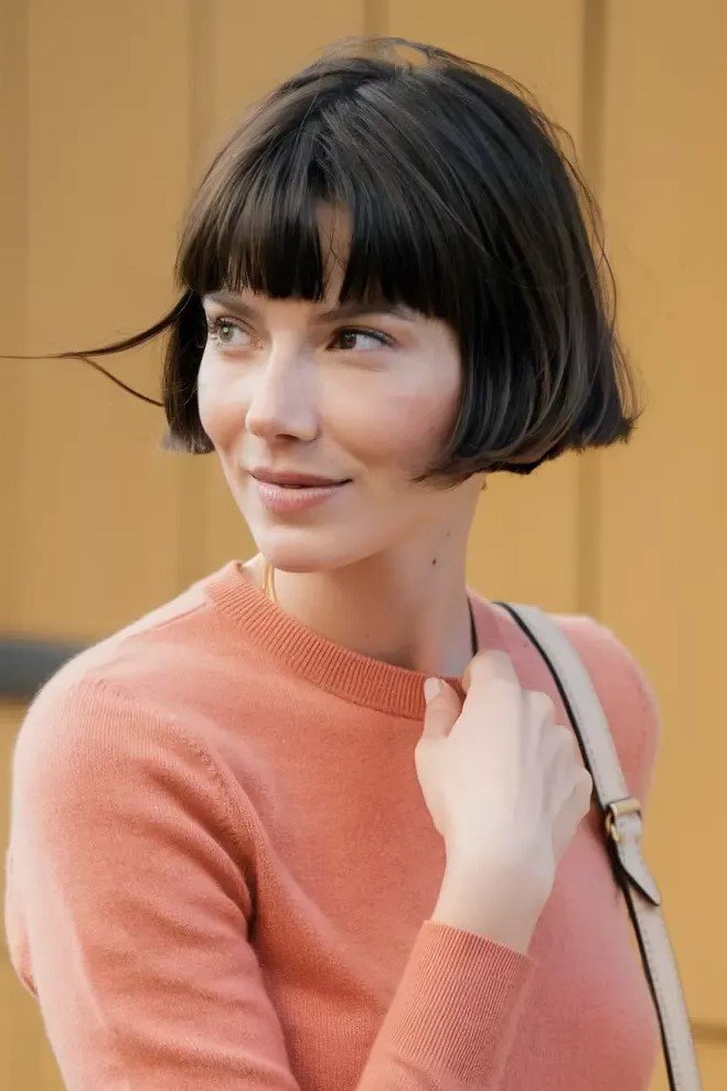 Polished Straight Bob with Blunt Bangs