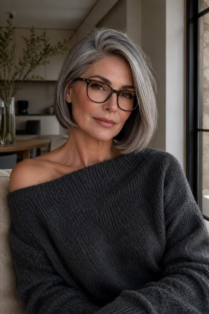 Refined Silver Bob with Subtle Layering