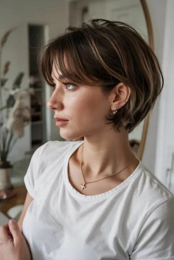 Shaggy Bob with Soft Curtain Bangs