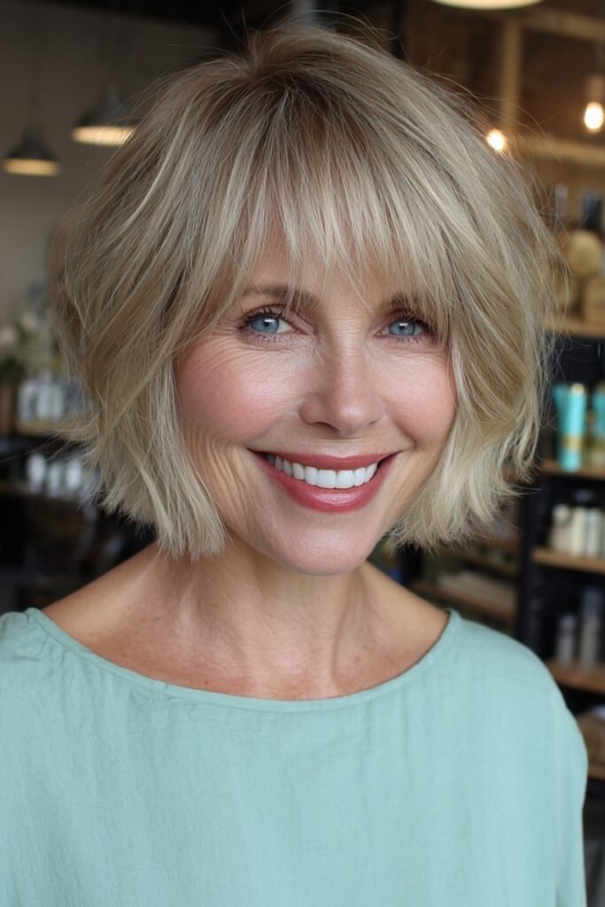 Shaggy Bob with Textured Front Bangs