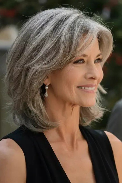 Shaggy Layered Bob with Face-Framing Bangs