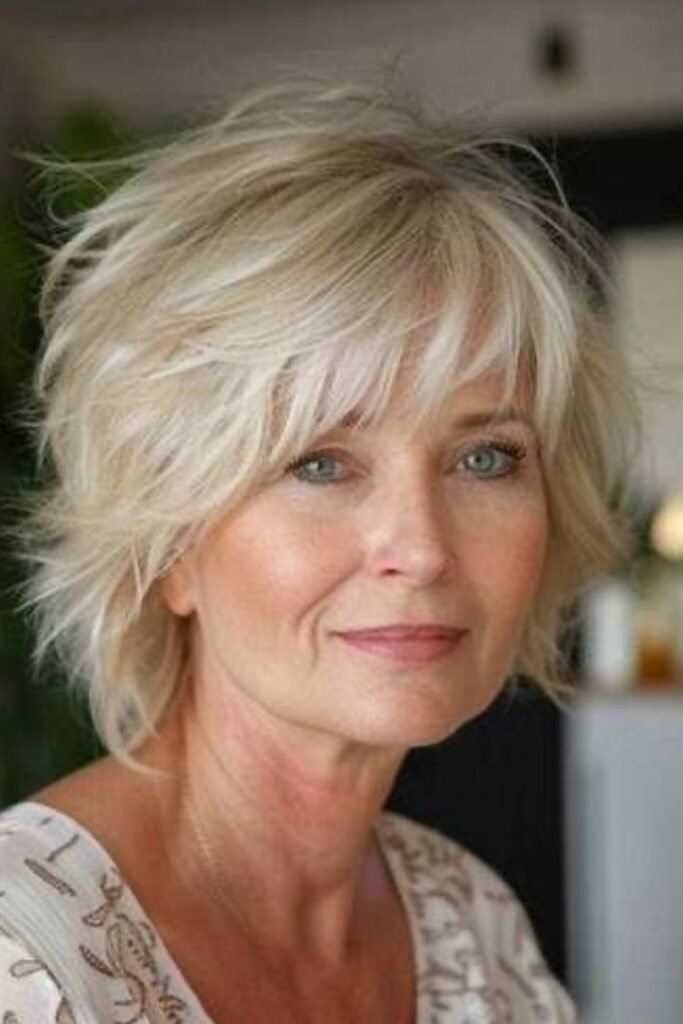 Shaggy Layered Bob with Soft Side-Swept Bangs