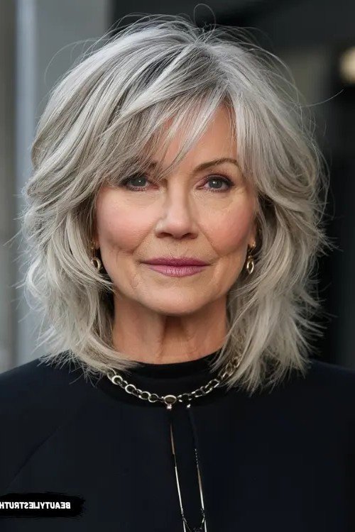 Shaggy Layered Bob with Wispy Bangs