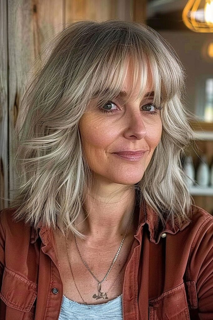 Shaggy Medium Cut with Curtain Bangs