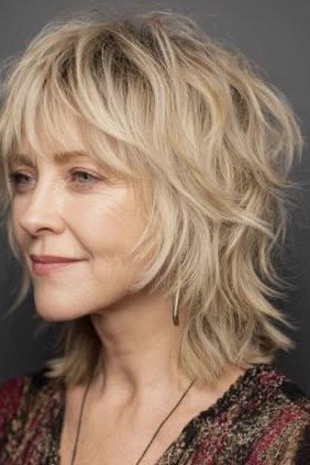 Shaggy Medium-Length Cut with Soft Bangs