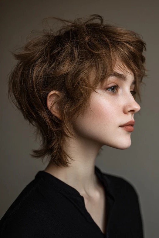 Shaggy Pixie Cut with Layered Volume