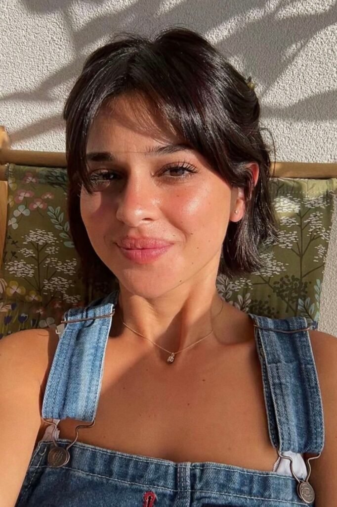 Short Bob with Soft Curtain Bangs
