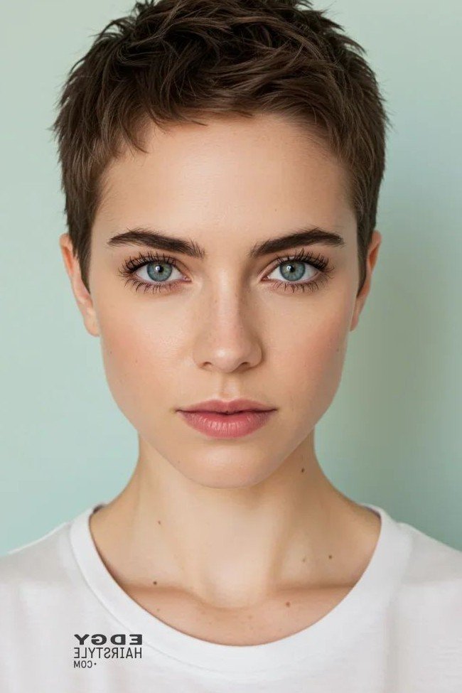 Short Brown Messy Pixie