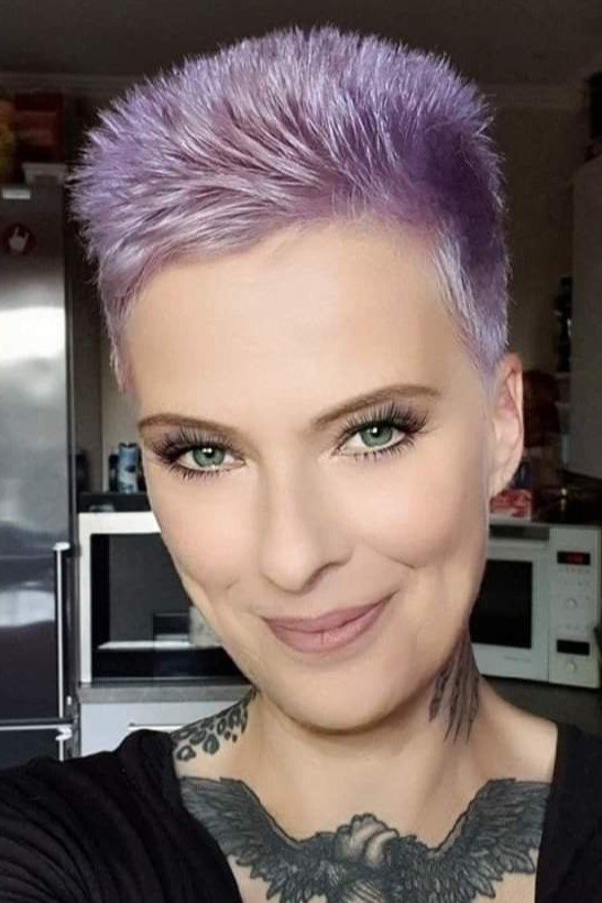 Short Cropped Pixie with Lavender Tones