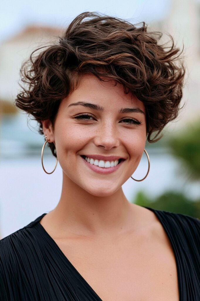 Short Curly Hair with Soft Voluminous Layers