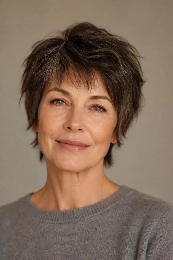 Short Dark Shag with Textured Layers
