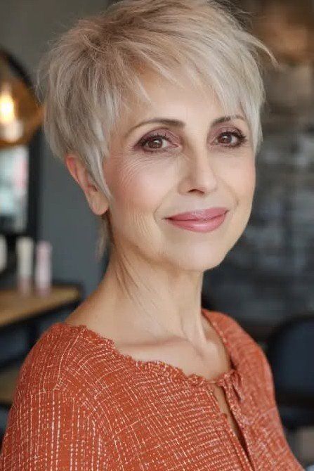 Short Layered Champagne Pixie