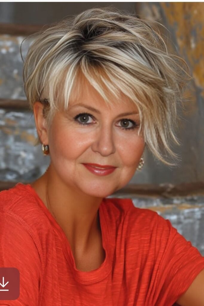 Short Layered Cut with Highlights