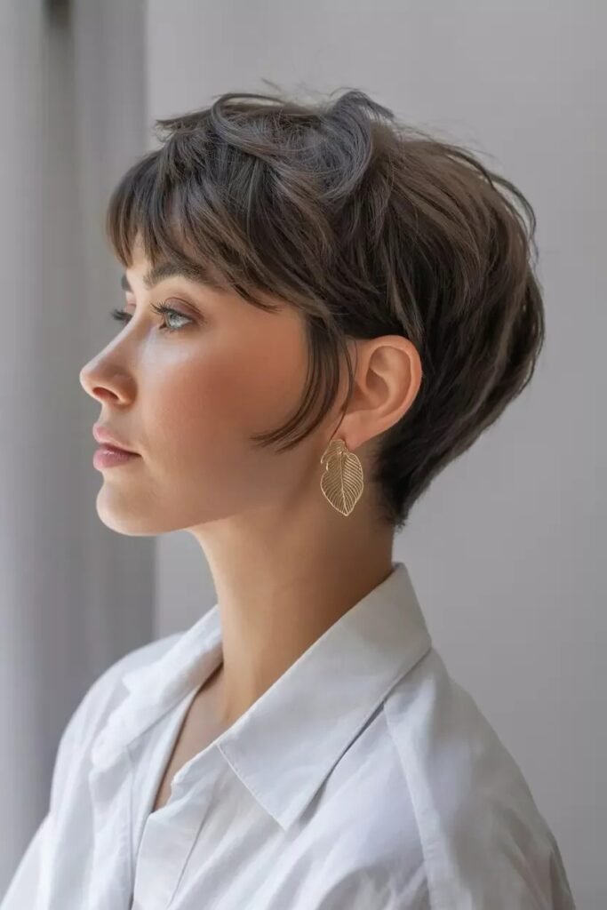 Short Layered Cut with Soft Fringe