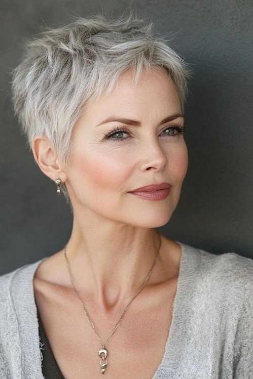 Short Spiky Pixie Cut with Texturized Top