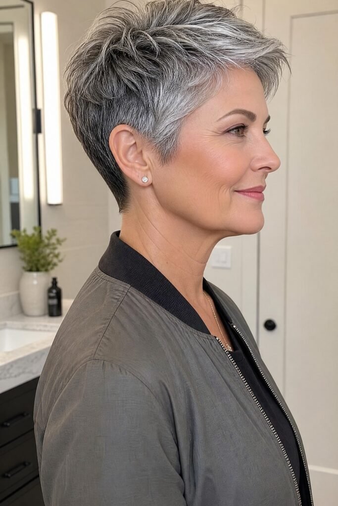 Short Tapered Crop with Sleek Side Profile and Textured Crown
