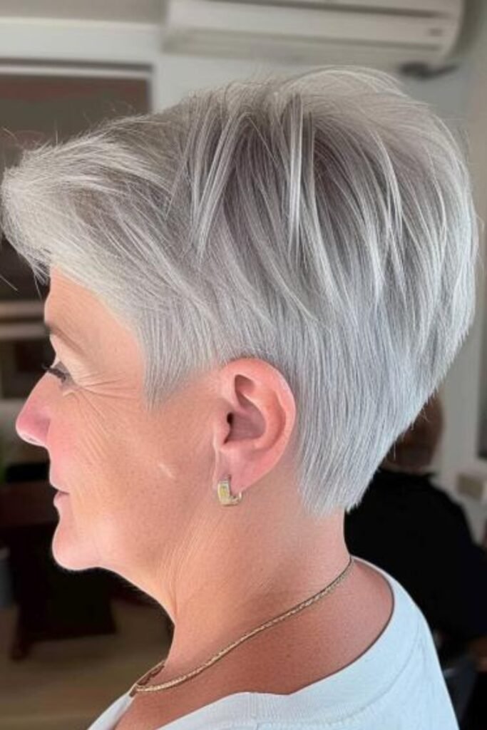 Short Tapered Silver Pixie