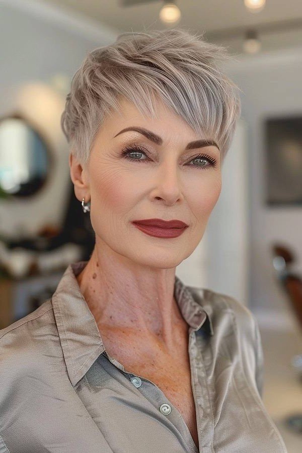 Short Textured Ash Blonde Pixie