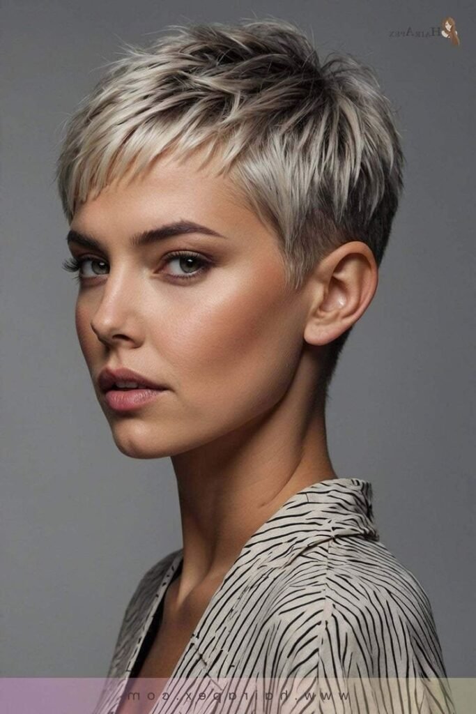 Short Textured Pixie Cut with Tapered Sides