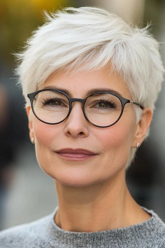 Short Textured Pixie with Soft Bangs