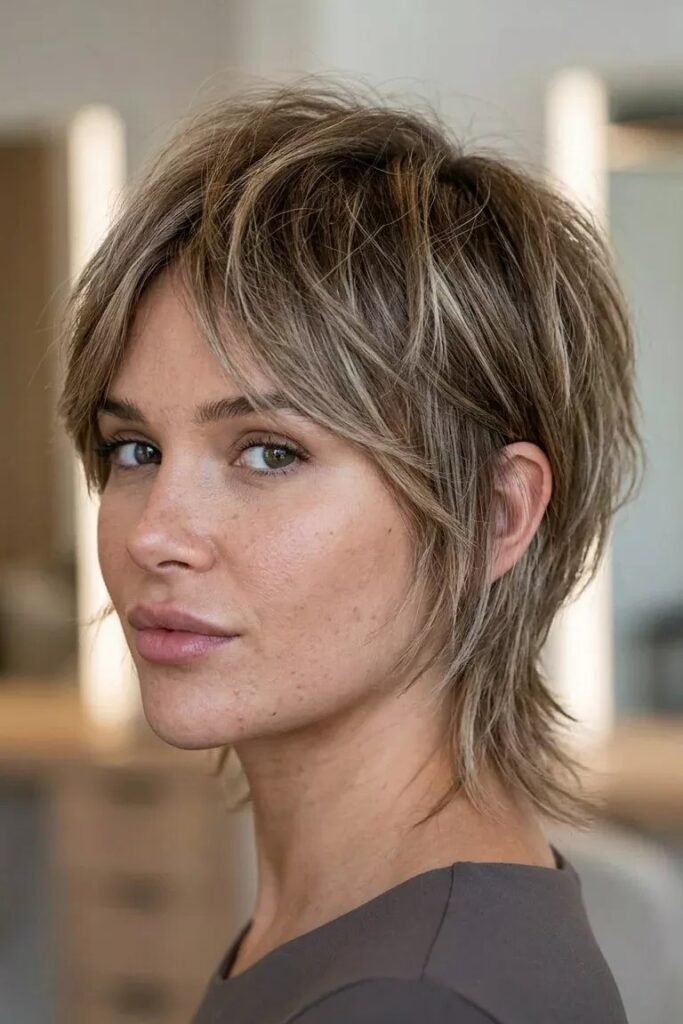 Short Textured Shag with Face-Framing Layers