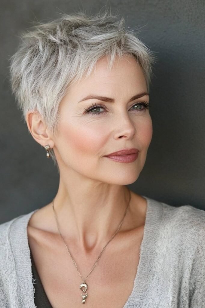 Short Textured Silver Crop Cut