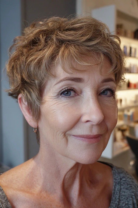 Short Wavy Blonde Pixie