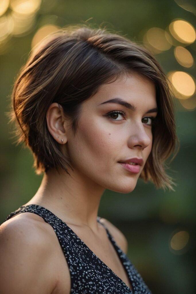 Short Wavy Layered Bob