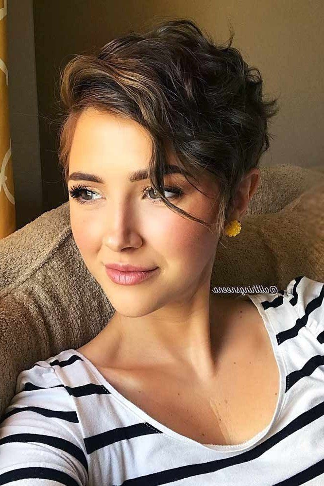 Short Wavy Pixie with Side-Swept Bangs