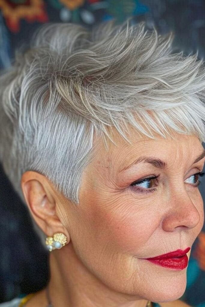 Side-Swept Spiky Pixie with Undercut Detail