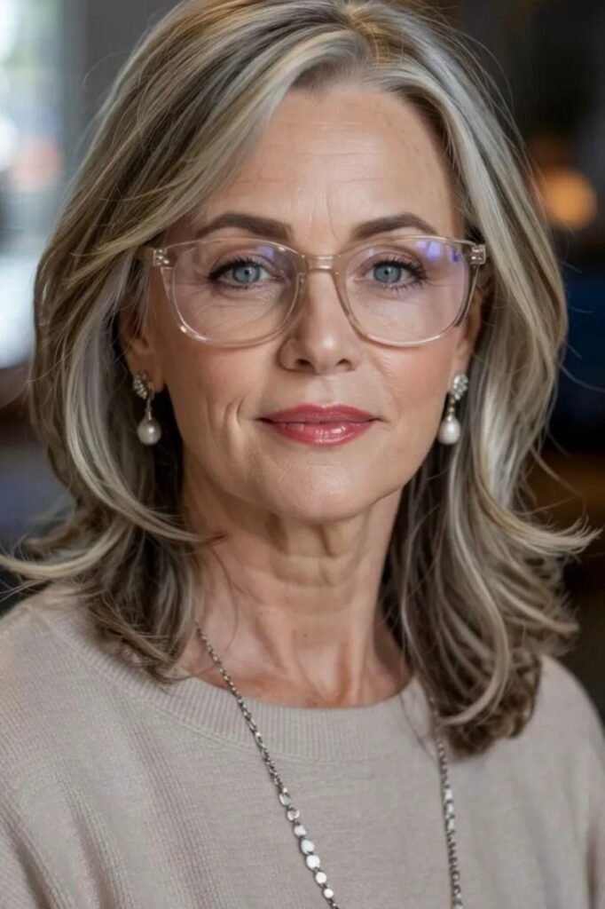 Silver-Toned Shoulder-Length Bob with Soft Waves